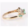 Image 3 : 10K YELLOW GOLD DIAMOND EMERALD LADIES RING