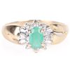 Image 1 : DIAMOND & EMERALD 10K YELLOW GOLD LADIES RING