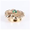 Image 3 : 10K YELLOW GOLD CLOVER EMERALD SLIDING PENDANT
