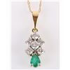 Image 1 : 14K & 18K YELLOW GOLD DIAMOND EMERALD NECKLACE