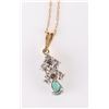 Image 3 : 14K & 18K YELLOW GOLD DIAMOND EMERALD NECKLACE