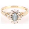 Image 2 : .50 CT CAT'S EYE ALEXANDRITE 14K GOLD DIAMOND RING