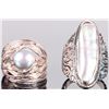 Image 1 : LIGHT BLUE MABE PEARL LADIES STERLING SILVER RINGS
