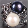 Image 1 : 9.6-9.4MM WHITE & PURPLE PEARL STERLING RING