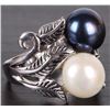 Image 2 : 9.6-9.4MM WHITE & PURPLE PEARL STERLING RING