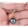 Image 2 : BLACK PEARL DIAMOND 14K YELLOW GOLD NECKLACE