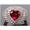 Image 1 : 3.50CT HEART RUBY LADIES STERLING SILVER RING