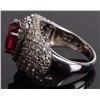 Image 2 : 3.50CT HEART RUBY LADIES STERLING SILVER RING