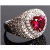 Image 3 : 3.50CT HEART RUBY LADIES STERLING SILVER RING