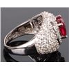 Image 4 : 3.50CT HEART RUBY LADIES STERLING SILVER RING