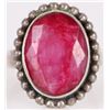 Image 1 : 12X15MM NATURAL PINK RUBY STERLING SILVER RING