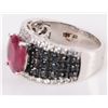 Image 3 : 2.0CT RUBY TOPAZ & ONYX LADIES STERLING RING