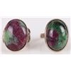 Image 1 : RUBY ZOISITE CABOCHON STERLING SILVER RINGS