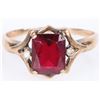 Image 1 : 10K YELLOW GOLD RUBY TOPAZ LADIES RING