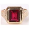 Image 1 : 10K YELLOW GOLD RUBY UNISEX RING