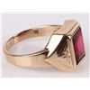 Image 3 : 10K YELLOW GOLD RUBY UNISEX RING