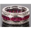 Image 1 : 18K WHITE GOLD NATURAL RUBY DIAMOND LADIES RING