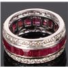 Image 4 : 18K WHITE GOLD NATURAL RUBY DIAMOND LADIES RING