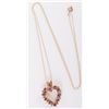 Image 4 : 10K YELLOW GOLD RUBY DIAMOND HEART NECKLACE