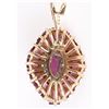 Image 2 : 14K GOLD RUBY PENDANT W/ MARQUIS CENTER RUBY
