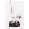 Image 2 : PERIDOT PURSE PENDANT & STERLING SILVER NECKLACE