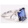 Image 2 : 10X9MM BLUE SAPPHIRE & TOPAZ STERLING SILVER RING