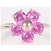 Image 1 : 2.5CTW BRIGHT PINK SAPPHIRE STERLING SILVER RING
