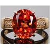 Image 1 : 4.0CT ORANGE SAPPHIRE VERMEIL STERLING LADIES RING