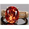 Image 2 : 4.0CT ORANGE SAPPHIRE VERMEIL STERLING LADIES RING