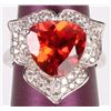 Image 2 : 10MM ORANGE TRILLION SAPPHIRE STERLING RING
