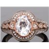 Image 1 : 2CT WHITE SAPPHIRE ROSE GOLD & SILVER LADIES RING