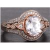Image 2 : 2CT WHITE SAPPHIRE ROSE GOLD & SILVER LADIES RING