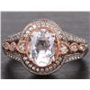 Image 3 : 2CT WHITE SAPPHIRE ROSE GOLD & SILVER LADIES RING