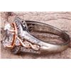 Image 5 : 2CT WHITE SAPPHIRE ROSE GOLD & SILVER LADIES RING