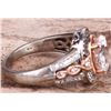 Image 6 : 2CT WHITE SAPPHIRE ROSE GOLD & SILVER LADIES RING