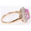 Image 2 : 10K YELLOW GOLD PINK SAPPHIRE DIAMOND LADIES RING