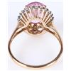 Image 3 : 10K YELLOW GOLD PINK SAPPHIRE DIAMOND LADIES RING