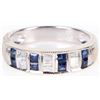 Image 1 : 14K WHITE GOLD DIAMOND SAPPHIRE LADIES RING