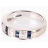 Image 3 : 14K WHITE GOLD DIAMOND SAPPHIRE LADIES RING