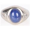 Image 1 : 14K WHITE GOLD BLUE STAR SAPPHIRE DIAMOND RING