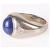 Image 3 : 14K WHITE GOLD BLUE STAR SAPPHIRE DIAMOND RING