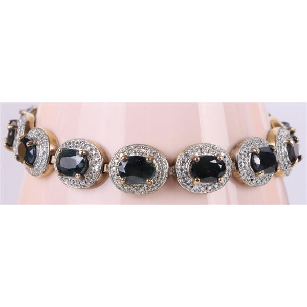 13CTW SAPPHIRE STERLING SILVER LADIES BRACELET