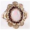 Image 1 : 10K YELLOW GOLD LADIES RING W/ 1CT OPAL AND GARNET