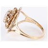Image 3 : 10K YELLOW GOLD LADIES RING W/ 1CT OPAL AND GARNET