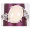 Image 1 : 12X9MM WHITE OPAL & TOPAZ STERLING SILVER RING