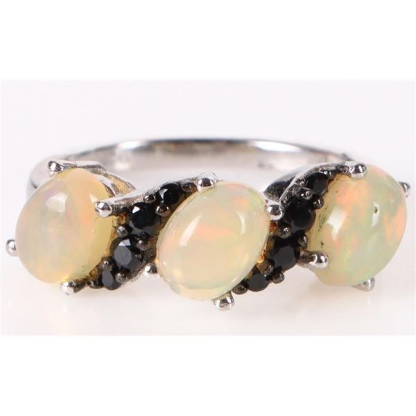 YELLOW OPAL STERLING SILVER LADIES RING