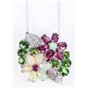 Image 1 : 4CTW NATURAL OPAL,GARNET & DIOPSIDE NECKLACE