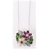 Image 2 : 4CTW NATURAL OPAL,GARNET & DIOPSIDE NECKLACE