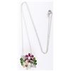 Image 4 : 4CTW NATURAL OPAL,GARNET & DIOPSIDE NECKLACE