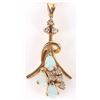 Image 1 : 14K GOLD LADIES PENDANT WITH OPALS AND DIAMONDS